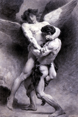 Study for Jacob Wrestling the Angel - Joseph-Florentine Bonnat 1876